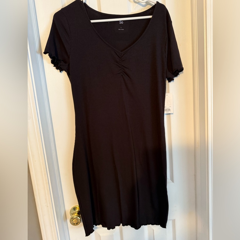 💰SALE Black V Neck Bodycon Lattice Dress